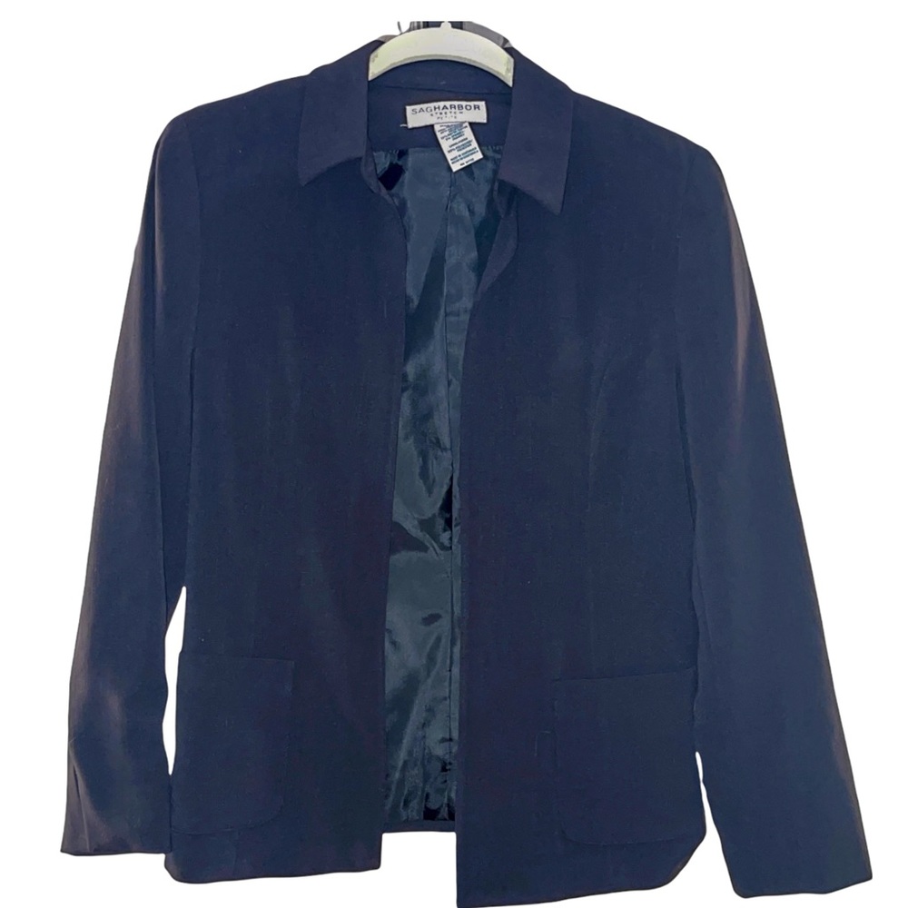 Sagharbor Navy Jacket, Stretch, Petite, New with Tags